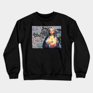 Sacred Majesty: Jesus with Crown of Mushrooms Crewneck Sweatshirt